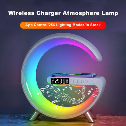 2023 New Intelligent G Shaped LED Lamp Bluetooth Speaker Wireless Charger