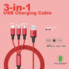 3-in-1 Nylon braided USB Charging Cable - 1.2metres